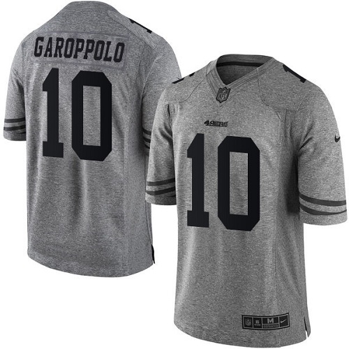 San Francisco 49ers Limited Gray Men #10 Jimmy Garoppolo NFL Jersey Gridiron->youth nfl jersey->Youth Jersey